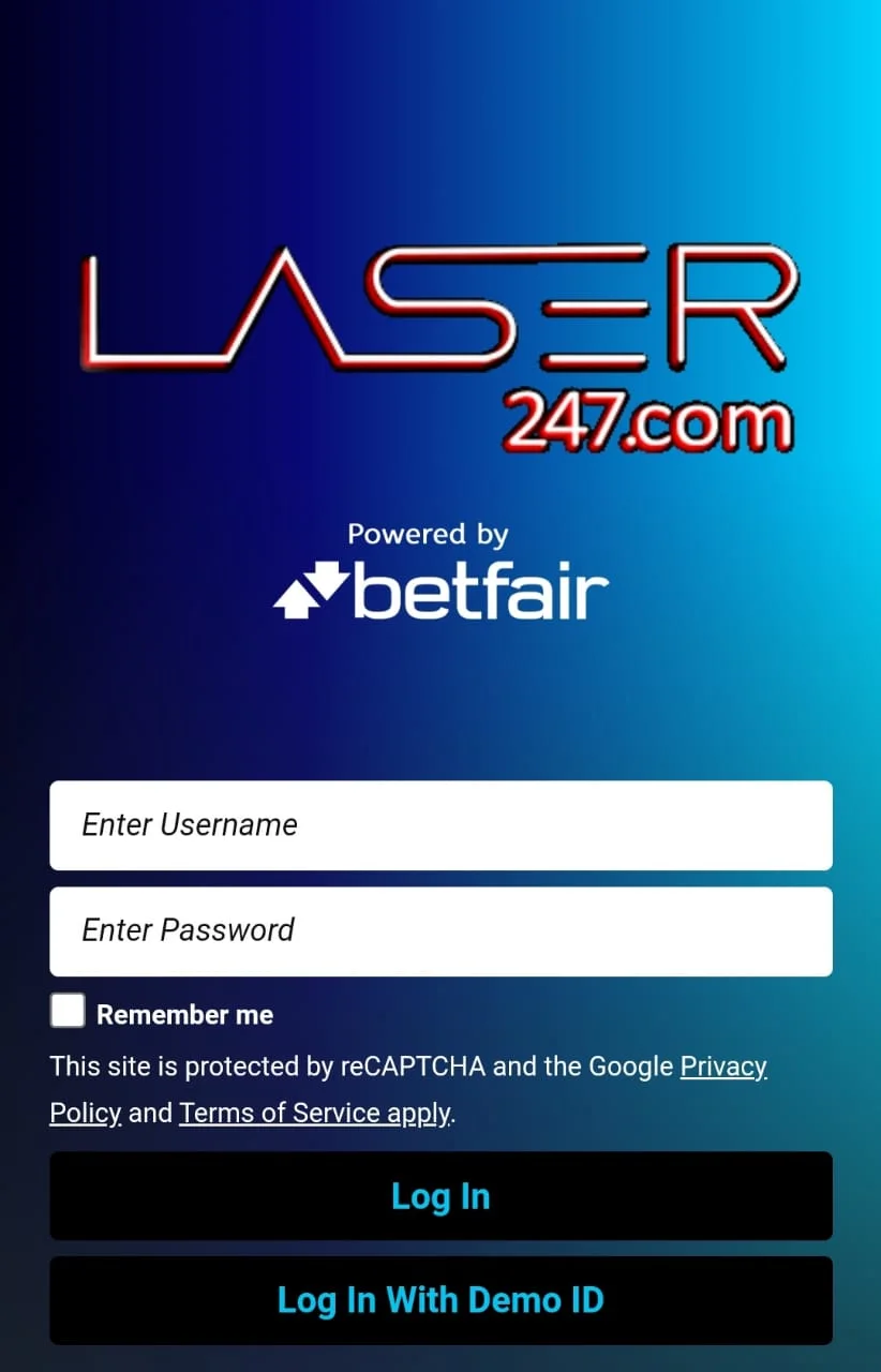 Laser247 login Page