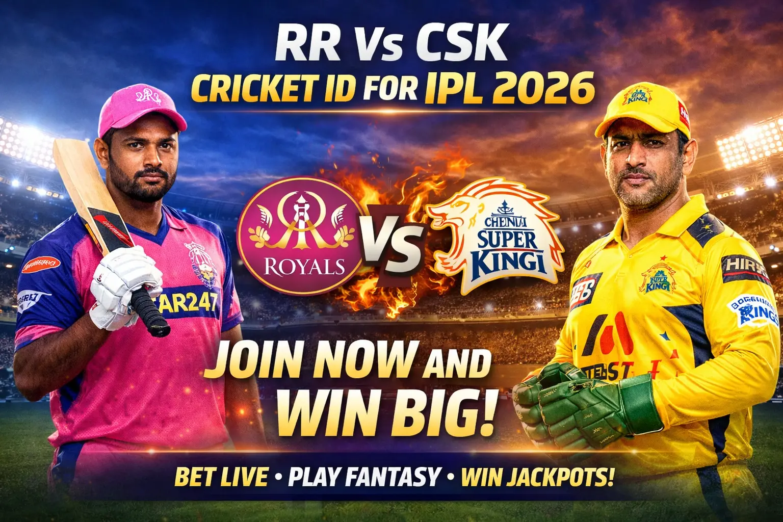 RR Vs CSK Cricket ID for IPL 2026